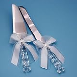 Beverly Clark 38NT Grace Crystal Wedding Cake Knife Server Set in White
