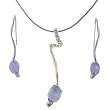 Necklace Earring Set Contemporary Opal Design Stone October Birthstone Silver CZ by Bucasi