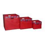Nice Home 3 Storage Bins - Red/ Blue