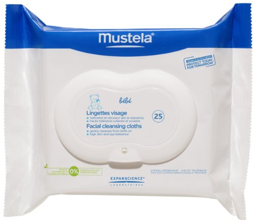 Mustela Bebe Range Facial Cleansing Cloths - 25 ct