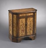AA Importing 80185 Two Door, One Drawer Cabinet - Brown with Floral Design