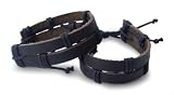 Leather bracelets, 'Cinnamon Duets' (pair)