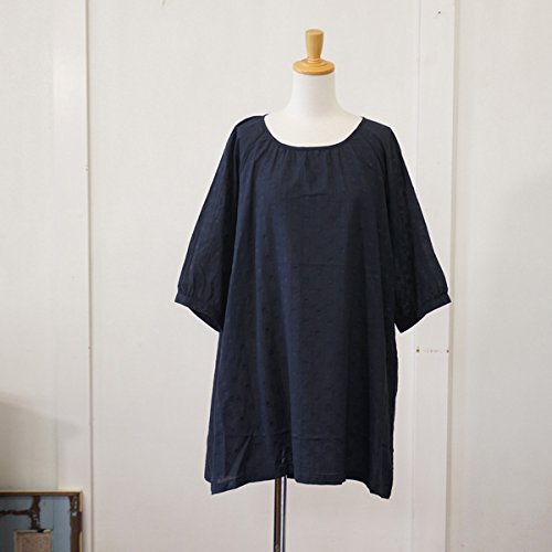 (オニヴァ) Onyvua ドビー水玉　７分袖ギャザーチュニック