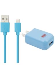 From Amazon.com. Click for details:
 Wireless: EZOPower 2A USB Home Wall Charger w/ Apple Certified 8-Pin Lightning Cable for iPhone 5 / 5S / 5C, iPad Air, iPad Mini 1 & 2, iPad 4, iPod Touch 5, iPod Nano 7 (6 feet, Blue) - EZOPower Wireless: EZOPower 2A USB Home Wall Charger w/ Apple Certified 8-Pin Lightning Cable for iPhone 5 / 5S / 5C, iPad Air, iPad Mini 1 & 2, iPad 4, iPod Touch 5, iPod Nano 7 (6 feet, Blue) - EZOPower