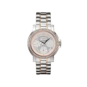 Caravelle by Bulova Women's Crystal Accented Mother of Pearl Dial Watch #45N000