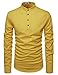 NEARKIN (NKNKN350) Beloved Men Henley Neck Long Sleeve Daily Look Linen Shirts MUSTARD US M(Tag size M)