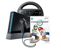 Buy Cheap Wii Console Bundle includes a Mario Kart Wii, Wii Wheel - Black