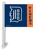 MLB Detroit Tigers Car Flag W/Wall Brackett