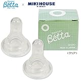 Doctor Betta(ドクターベッタ)ミルクボトル用スタンダード替乳首(丸穴)(２コ)(トライタン)(ミキハウスコラボ) ---,クリアー