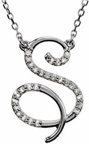 14k White Gold Sexy S Initial Diamond Necklace