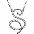 14k White Gold Sexy S Initial Diamond Necklace