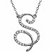 14k White Gold Sexy S Initial Diamond Necklace