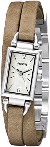 Fossil Delaney Three Hand Leather Watch - Sand Jr