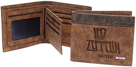 AYHENG Led Zeppelin Band Logo Wallets Embossed Leather Bifold Wallet