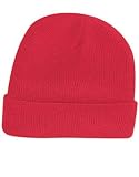 New Bright Red Acrylic Knit Winter Beanie Toque Hat