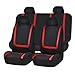 FH Group FB032RED114 Red Unique Flat Cloth Car Seat Cover (w. 4 Detachable Headrests and Solid Bench)