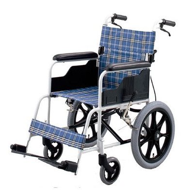 日進医療器アルミ介助式車椅子TK-20C（背折・折りたたみ・軽量）