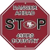 San Francisco 49ers Plastic Stop Sign "Danger Ahead 49ers Country"