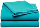 Elegance Linens 250-Thread-Count Twin Extra-Long Sheet Set, Turquoise