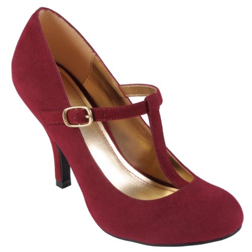 Journee Collection Womens Sueded T-strap Pumps