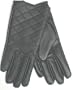 Imported Genuine Quilted Synthetic Black Leather Microfiber Lined Ladies Gloves, Large Only