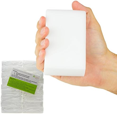18 - EXTRA BIG Magic Sponge Erasers - White All Purpose Large Size Melamine Cleaners - Over 4 inches long, 3 inches wide, and over 1 inch thick - Pertfect for Kitchen Bathroom Tile Sink Toilet Walls