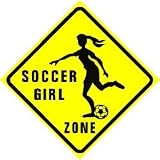 SOCCER GIRL ZONE sport school women joke sign