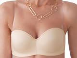 4 Way Strapless Bra w/ Hidden Wires, 4 Different Ways to Wear This Bra (32B, Beige)