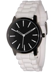 New Geneva White w/ Black Silicone Watch