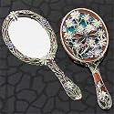 SS-A-51812, Oval with Burgundy Dragonfly Hand Mirror