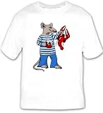 T-shirt with sailor, drink, lobster, rat, beer