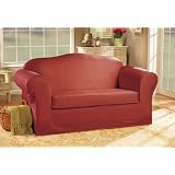 100% Cotton - 2 Piece Loveseat Slipcover - Claret by Sure Fit