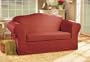 100% Cotton - 2 Piece Loveseat Slipcover - Claret