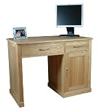 Single Pedestal Computer Desk Mobel Solid Premium Oak
