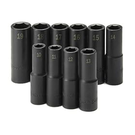 SK Hand Tools 4033 10-Piece 1 2-Inch Drive 6 Point Deep Metric Impact Socket Set by SK Hand Tool