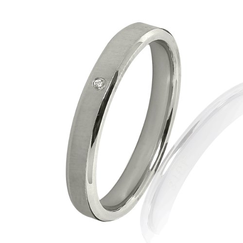 Bliss Republic Damen-Ring Edelstahl Zirkonia wei&szlig; 60301095 58 Preisvergleich