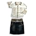 Long Jean Skirts | Long Blue Jean Skirts | Discount Denim Skirts | Long Denim Skirts For Sale | Long Denim Jean Skirts | Long Denim Skirts for Kids | Girls Long Denim Skirts | Little Girls Denim Skirts | Long Denim Skirts for Girls - Beautiful Girl - Girls Long Sleeve Jean Skirt Set, Ivory, Denim Blue (Size 4)