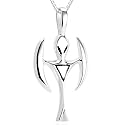 Angel or Winged Alien Pendant Necklace Sterling Silver