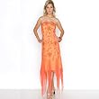 Beaded Evening Cocktail Dress - Prom Dress, Party, Formal Gown by Sean Collection (8698) Orange/Yellow