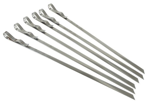 Steven Raichlen Best of Barbecue SR8025 Signature Stainless Steel Skewers, Set of 6 (3/8-inch Wide)