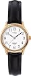 Timex Women's Easy Reader T20433 Black Leather Quartz Watch with White Dial
