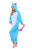 NEWCOSPLAY Unicorn Set Unisex Adult Onesies Pajamas Halloween Costumes (L, unicorn blue)