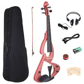 Barcelona Beginner Series Electric Violin with Hardshell Case and Accessories - Purple: Musical Instruments