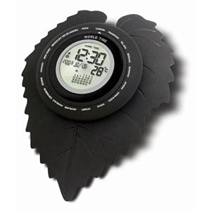 Bedol Nature Leaf World Clock Black