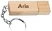 Engraved Wooden USB Flash Drive 8 GB with chain - Engraved name Aria
