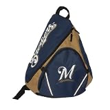 Milwaukee Brewers MLB Baseball Team Sling Shoulder Sports Bag / Athletic Backpack - Blue & Yellow (Size: one size)