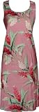 Short Tank Flared Dress - Red Ginger Sleeveless Knee Length A-Line Silhouette Hawaiian Aloha Pullover Short Tank - Regular Size