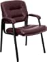 Top Grain Burgundy Leather Guest / Reception Chair [BT-1404-BG-GG]