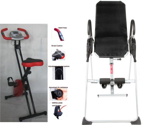 GYM MASTER Magnetic X-Bike HY5010 in RED+INVERSION TABLE /Delivery-UK MAINLAND ONLY