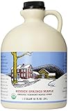 Hidden Springs Maple Vermont Maple Syrup, Half Gallon Grade A Medium Organic, 64 Ounce